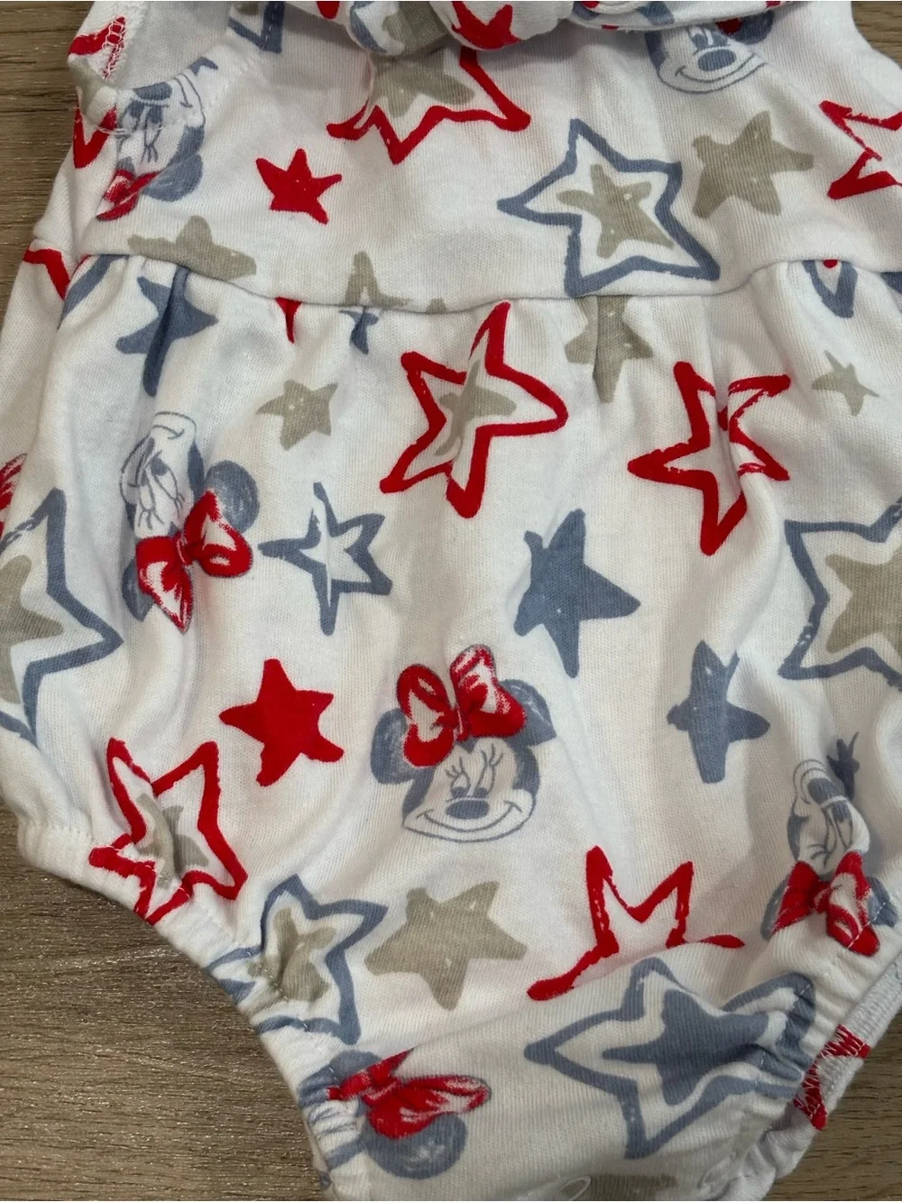 Disney Baby Nautical red, white & blue and Minnie Mouse Romper with Headband